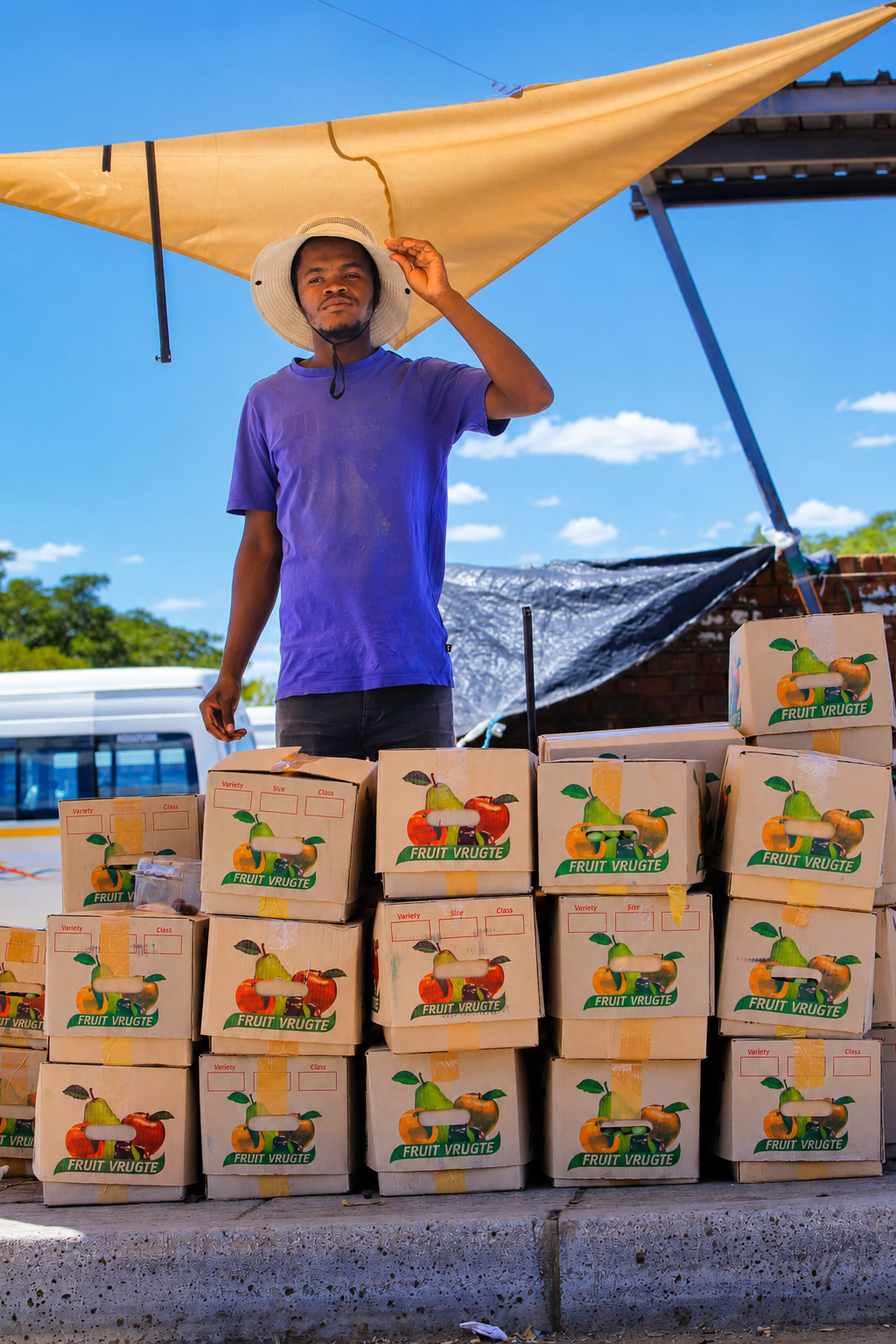 Kgomane Boerdery produce boxes prepared for market supply